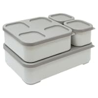 4-Piece Lunch & Snack Box Set, Grey