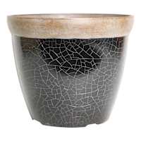 Black Crackle Outdoor Planter, 11.6"