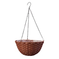 Brown Faux Woven Hanging Basket, Large