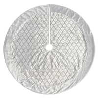 Glittered White Velvet Tree Skirt, 48"
