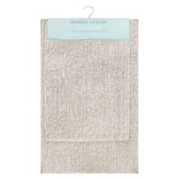 2-Piece Natural & White Tufted Bath Rug Set