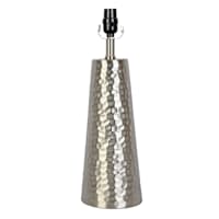 Found & Fable Hammered Silver Metal Medium Table Lamp Base, 19"