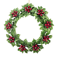 Classic Christmas Mini Glittered Wreath Ornament, 6"