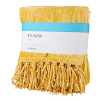 Yellow Fringe Throw Blanket, 50x60