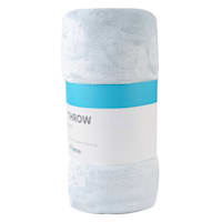 Light Blue Microfiber Plush Throw Blanket, 50x60