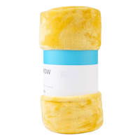 Yellow Microfiber Plush Throw Blanket, 50x60
