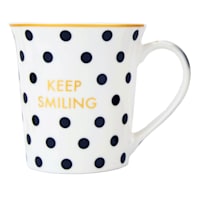 Keep Smiling Polka Dot Mug, 12oz