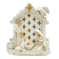 Gold & White Nativity Scene, 11"