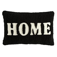 Black Sherpa Home Oblong Throw Pillow, 13x20