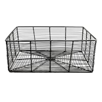 Tracey Boyd Charcoal Grey Rectangle Metal Storage Basket, Large