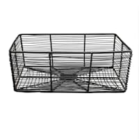 Tracey Boyd Charcoal Grey Rectangle Metal Storage Basket, Medium
