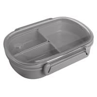 Oval Lunch Kit with 3 Removable Compartments, Dark Grey