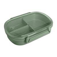 Oval Lunch Kit with 3 Removable Compartments, Green