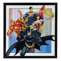 Glass Framed Justice League Print Wall Art, 16"