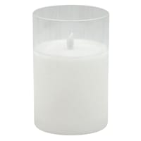 Honeybloom Clear Glass LED Pillar Candle with Timer, 3x5