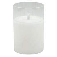 Honeybloom Clear Glass LED Pillar Candle with Timer, 4x6