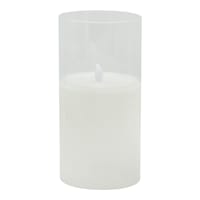 Honeybloom Clear Glass LED Pillar Candle with Timer, 4x8