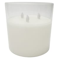 Honeybloom Clear Glass LED Pillar Candle with Timer, 6"