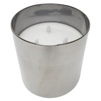 Honeybloom Smoke Grey Glass LED Pillar Candle with Timer, 6"