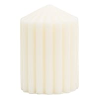 Found & Fable Ivory Unscented Ribbed Pillar Candle, 3x4
