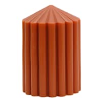 Found & Fable Rust Unscented Ribbed Pillar Candle, 3x4