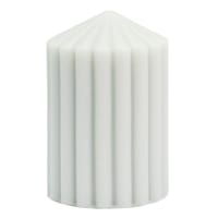 Found & Fable Grey Unscented Ribbed Pillar Candle, 3x4