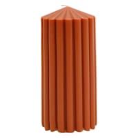 Found & Fable Rust Unscented Ribbed Pillar Candle, 3x6