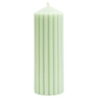 Found & Fable Green Unscented Ribbed Pillar Candle, 3x8
