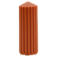 Found & Fable Rust Unscented Ribbed Pillar Candle, 3x8