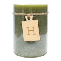 Honeybloom Green Unscented Pillar Candle, 3x4