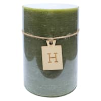 Honeybloom Green Unscented Pillar Candle, 4x6