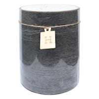 Honeybloom Black Unscented Pillar Candle, 6x8