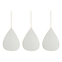 3-Piece Teardrop Wall Mirror Set with Chain Hanger, 11X8