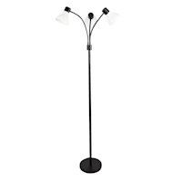 Black Metal Trio Shade Floor Lamp, 67"