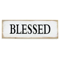Blessed Wooden Wall Sign, 16x5