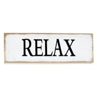 Relax Wooden Wall Sign, 16x5