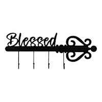Blessed Wall Sign eith Hooks, 8X20
