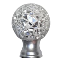 Silver Mosaic Finial, 2"