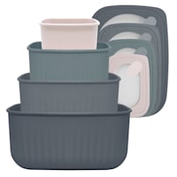 4-Piece Rectangle Storage Bowl Containers, Blue
