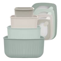 4-Piece Rectangle Storage Bowl Containers, Green