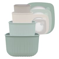 4-Piece Square Storage Bowl Containers, Green