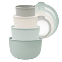 4-Piece Round Storage Bowl Containers, Green
