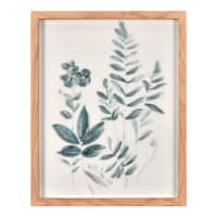 Glass Framed Leaves Print Wall Art, 11x14