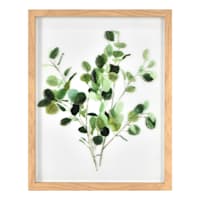 Glass Framed Leaves Print Wall Art, 11x14