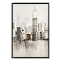 Framed Cityscape Canvas Wall Art, 26x36