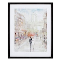 Glass Framed City Print Wall Art, 16x20