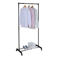 Wheeled Metal Garment Rack, Black