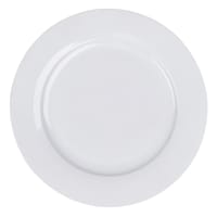 White Porcelain Rimmed Dinner Plate, 10.5"