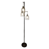 Black 3-Light Geo Metal Floor Lamp, 73"