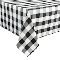 Black & White Buffalo Plaid Yarn Dyed Tablecloth, 60x120